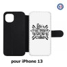 Etui cuir pour iPhone 13 Life's too short to say no to cake - coque Humour gâteau