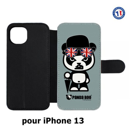 Etui cuir pour iPhone 13 PANDA BOO© So British  - coque humour