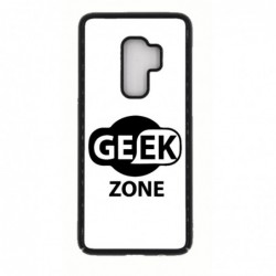 Coque noire pour Samsung S9 PLUS Logo Geek Zone noir & blanc