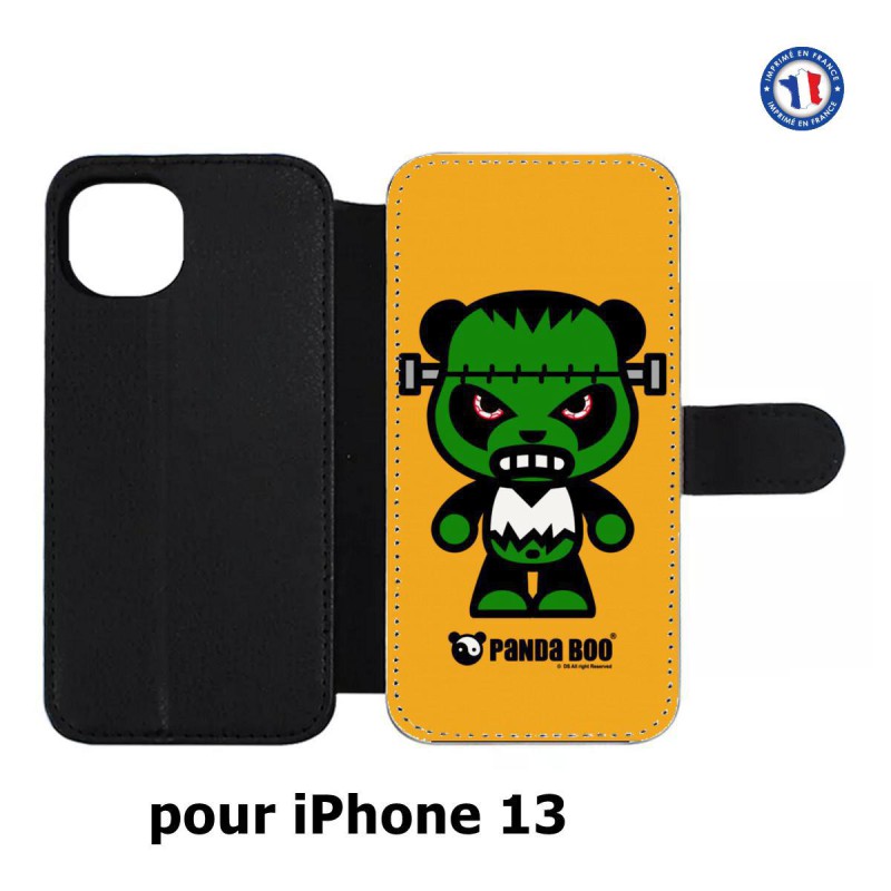 Etui cuir pour iPhone 13 PANDA BOO© Frankenstein monstre - coque humour