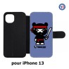 Etui cuir pour iPhone 13 PANDA BOO© Ninja Boo noir - coque humour