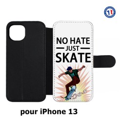 Etui cuir pour iPhone 13 Skateboard