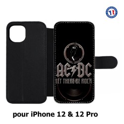 Etui cuir pour Iphone 12 et 12 PRO groupe rock AC/DC musique rock ACDC