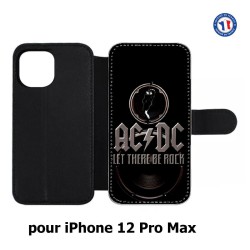 Etui cuir pour Iphone 12 PRO MAX groupe rock AC/DC musique rock ACDC