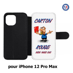 Etui cuir pour Iphone 12 PRO MAX Arbitre Carton Rouge