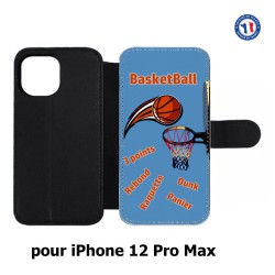 Etui cuir pour Iphone 12 PRO MAX fan Basket