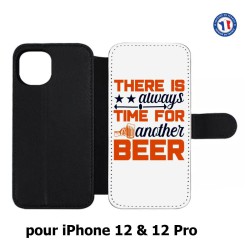 Etui cuir pour Iphone 12 et 12 PRO Always time for another Beer Humour Bière