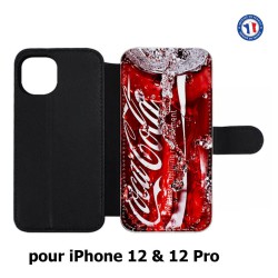Etui cuir pour Iphone 12 et 12 PRO Coca-Cola Rouge Original