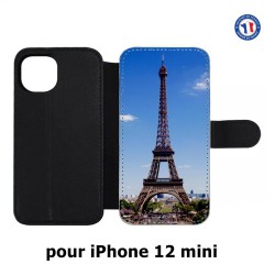 Etui cuir pour Iphone 12 MINI Tour Eiffel Paris France