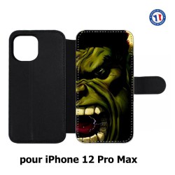 Etui cuir pour Iphone 12 PRO MAX Monstre Vert Hurlant