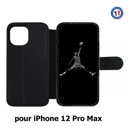 Etui cuir pour Iphone 12 PRO MAX Michael Jordan 23 shoot Chicago Bulls Basket