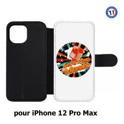 Etui cuir pour Iphone 12 PRO MAX coque thème musique grunge - Let's Play Music