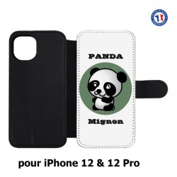 Etui cuir pour Iphone 12 et 12 PRO Panda tout mignon