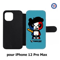 Etui cuir pour Iphone 12 PRO MAX PANDA BOO© Français béret baguette - coque humour