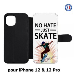 Etui cuir pour Iphone 12 et 12 PRO Skateboard