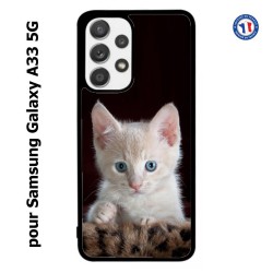 Coque pour Samsung Galaxy A33 5G Bébé chat tout mignon - chaton yeux bleus