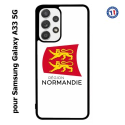 Coque pour Samsung Galaxy A33 5G Logo Normandie - Écusson Normandie - 2 léopards