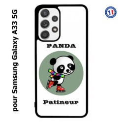 Coque pour Samsung Galaxy A33 5G Panda patineur patineuse - sport patinage