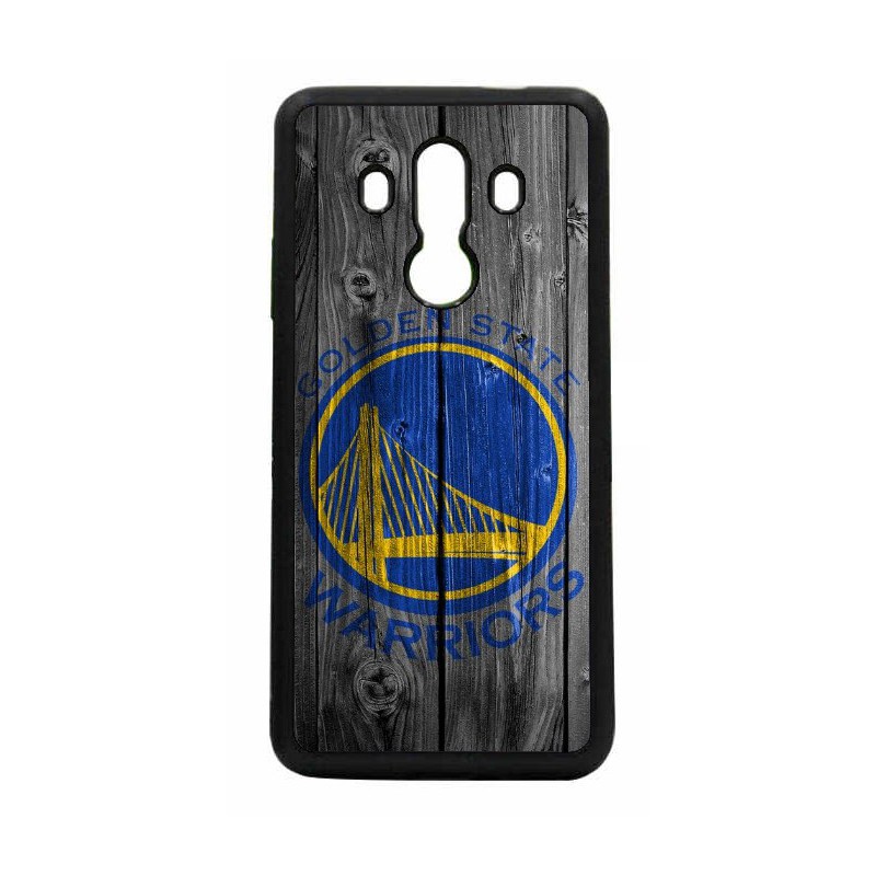 Coque noire pour Huawei P6 Stephen Curry emblème Golden State Warriors Basket fond bois
