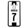 Coque noire pour Huawei Mate 10 Pro Ronaldo CR7 Juventus Foot numéro 7 fond blanc