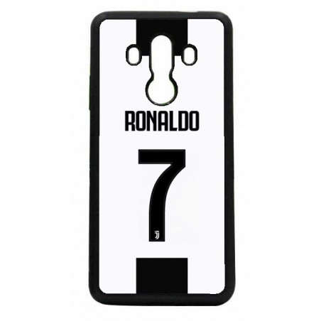 Coque noire pour Huawei P6 Ronaldo CR7 Juventus Foot numéro 7 fond blanc