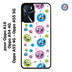Coque pour Oppo A55 4G et A55 5G fond virus bactéries coloré
