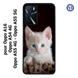 Coque pour Oppo A55 4G et A55 5G Bébé chat tout mignon - chaton yeux bleus