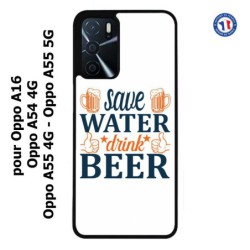 Coque pour Oppo A55 4G et A55 5G Save Water Drink Beer Humour Bière