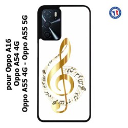 Coque pour Oppo A54 4G clé de sol - solfège musique - musicien