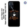 Coque pour Oppo A16 My Blood Type is Coffee - coque café