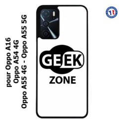 Coque pour Oppo A55 4G et A55 5G Logo Geek Zone noir & blanc