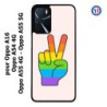 Coque pour Oppo A54 4G Rainbow Peace LGBT - couleur arc en ciel Main Victoire Paix LGBT