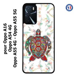 Coque pour Oppo A54 4G Tortue art floral