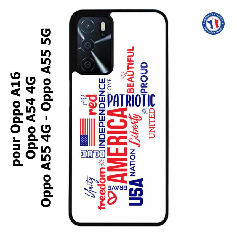 Coque pour Oppo A55 4G et A55 5G USA lovers - drapeau USA - patriot