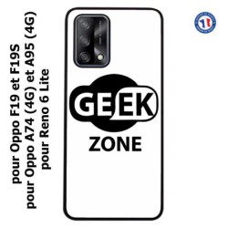 Coque pour Oppo A74 4G Logo Geek Zone noir & blanc