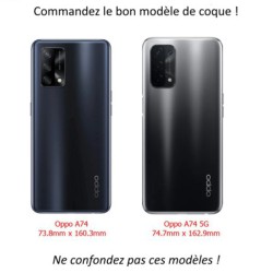 Coque pour Oppo A74 4G PANDA BOO© Français béret baguette - coque humour - coque noire TPU souple