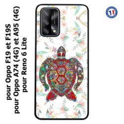 Coque pour Oppo A95 4G Tortue art floral