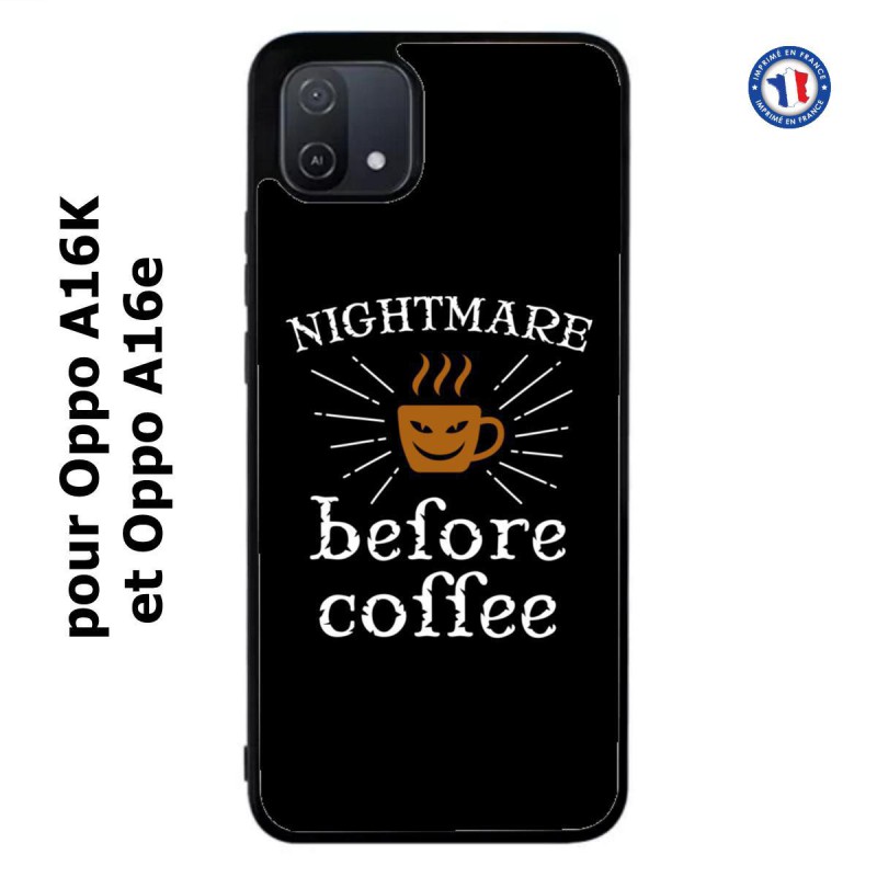 Coque pour Oppo A16K et Oppo A16e Nightmare before Coffee - coque café