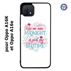 Coque pour Oppo A16K et Oppo A16e Kiss me now Midnight is past my Bedtime amour embrasse-moi