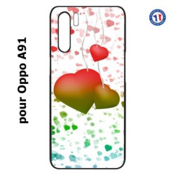 Coque pour Oppo A91 fond coeur amour love