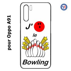 Coque pour Oppo A91 J'aime le Bowling