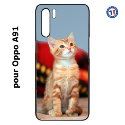 Coque pour Oppo A91 Adorable chat - chat robe cannelle