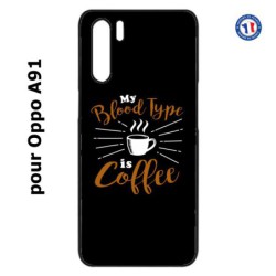 Coque pour Oppo A91 My Blood Type is Coffee - coque café