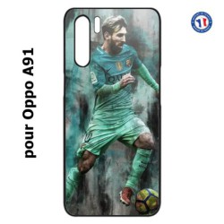 Coque pour Oppo A91 Lionel Messi FC Barcelone Foot vert-rouge-jaune