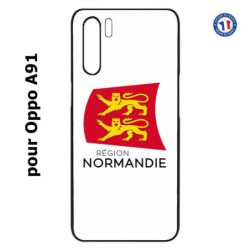 Coque pour Oppo A91 Logo Normandie - Écusson Normandie - 2 léopards