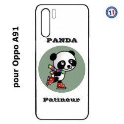 Coque pour Oppo A91 Panda patineur patineuse - sport patinage