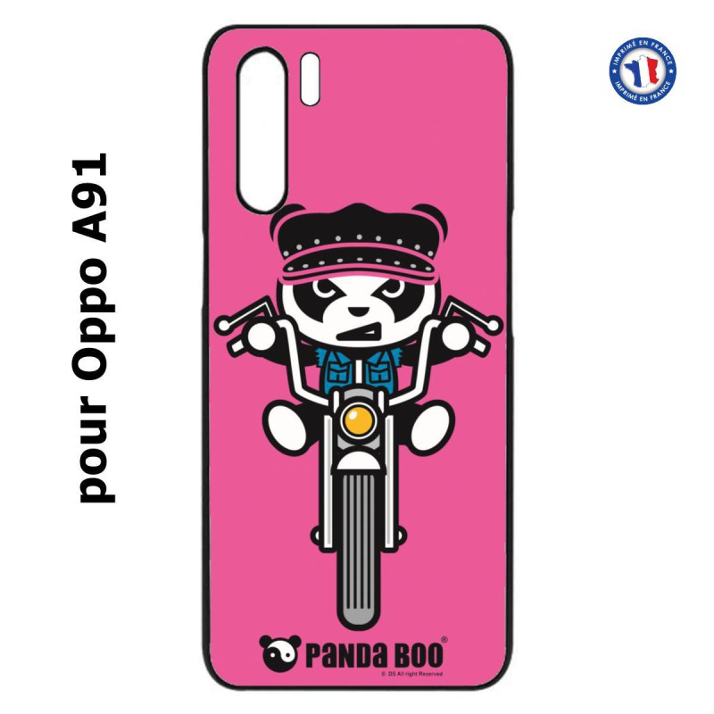 Coque pour Oppo A91 PANDA BOO© Moto Biker - coque humour