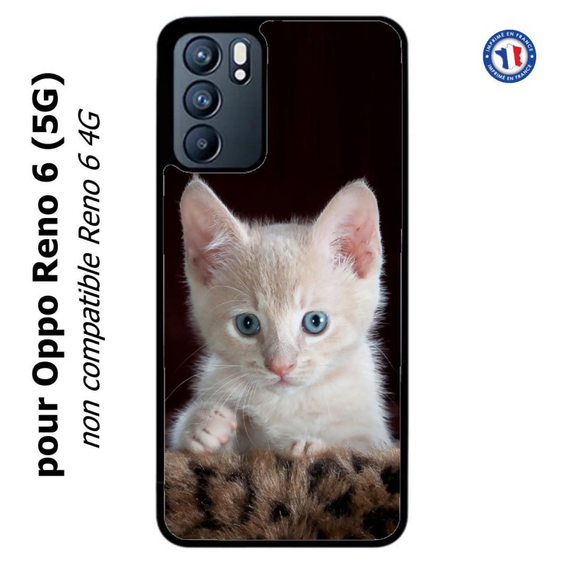 Coque pour Oppo Reno 6 (5G) Bébé chat tout mignon - chaton yeux bleus