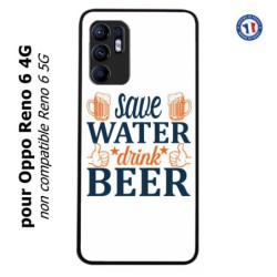 Coque pour Oppo Reno 6 4G Save Water Drink Beer Humour Bière