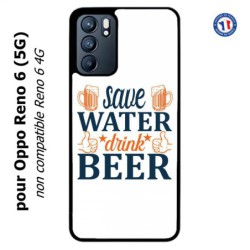 Coque pour Oppo Reno 6 (5G) Save Water Drink Beer Humour Bière